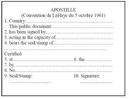 APOSTILLE/LEGALIZATION